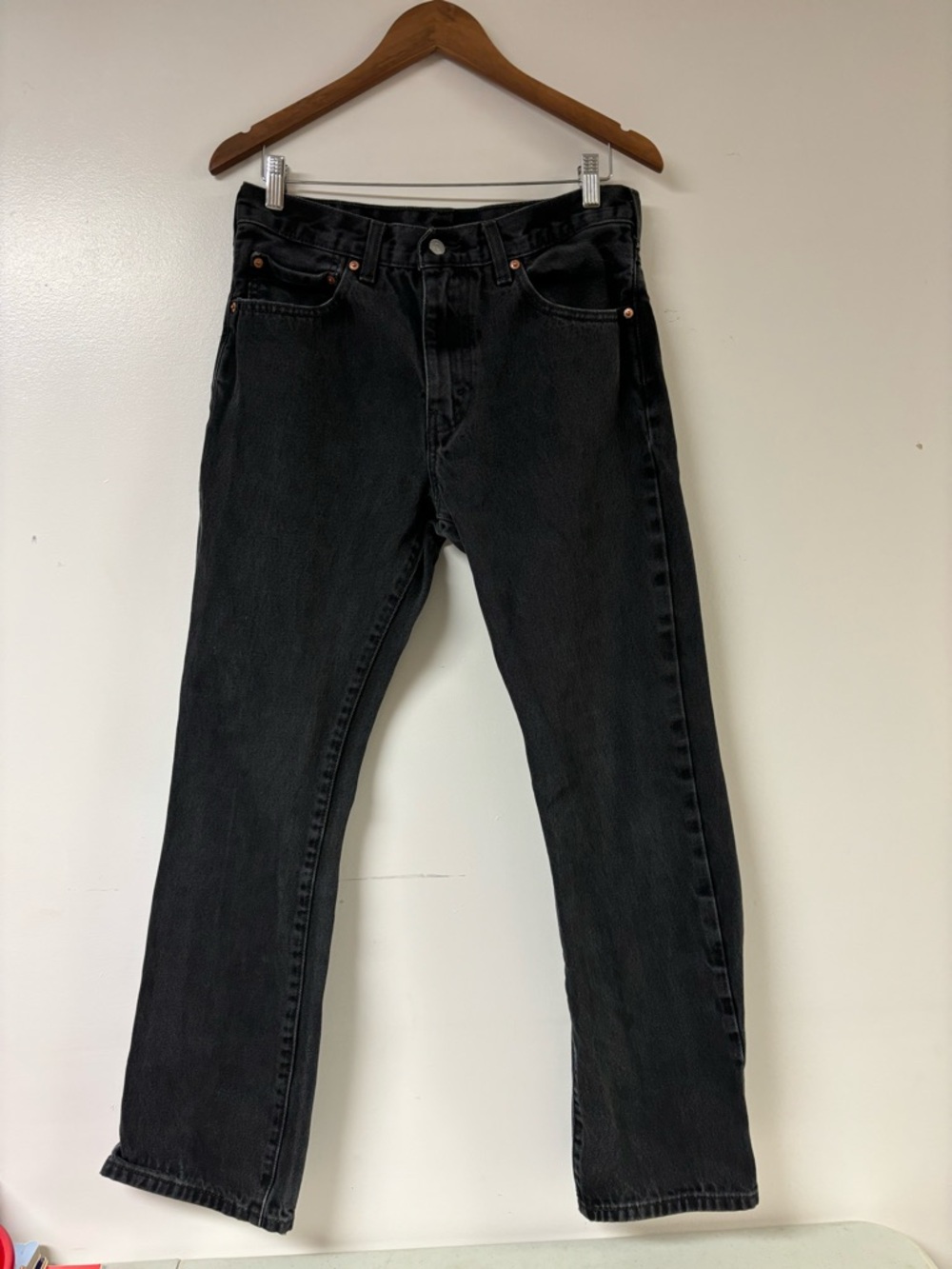 Levi's 517 Black Bootcut Jeans with Leather Patch 32x32